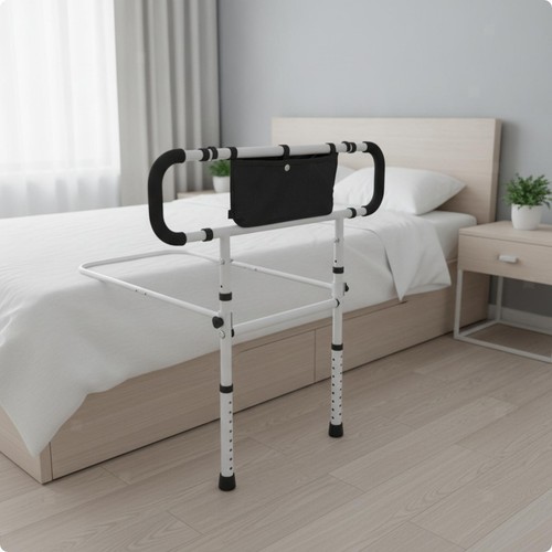Bed assist rail with pouch - assist,